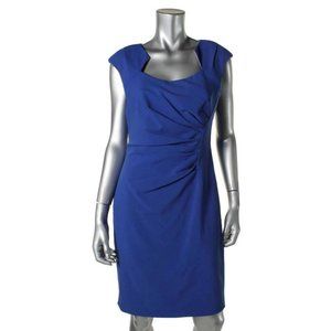 Calvin Klein Byzantine knee length midi sheath dress size 14 cap sleeve